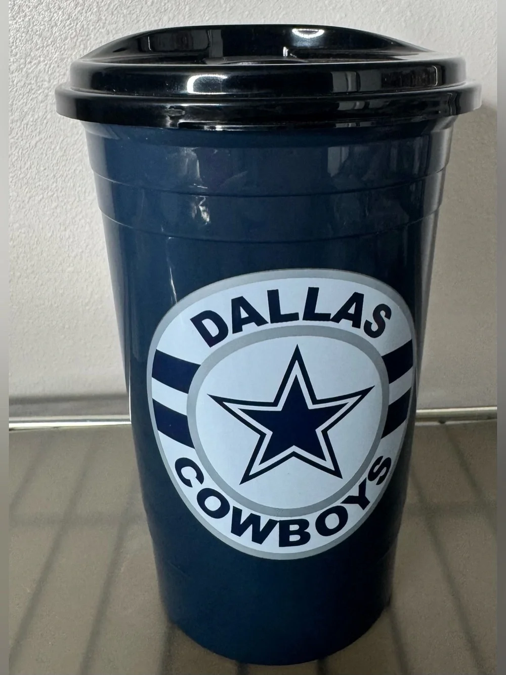 NFL Dallas Cowboys Navy and Black Travel Tumbler coffee cup football fan